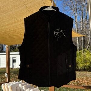 Black Quilted Equestrian Vest